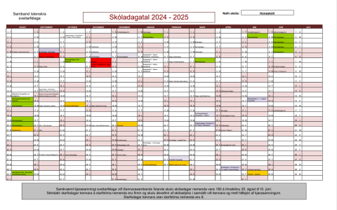 Skóladagatal 2024-2025